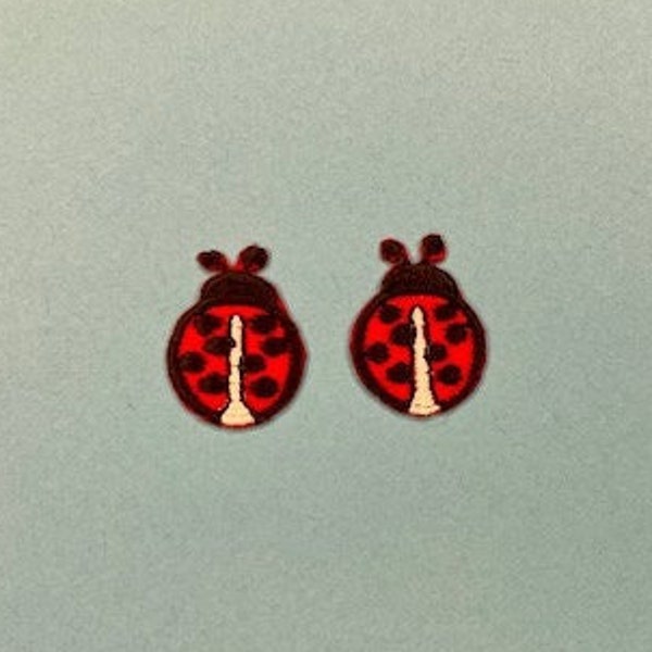 Ladybug Patch - Set of 2 - Iron on - Sew on - Tiny bug Applique