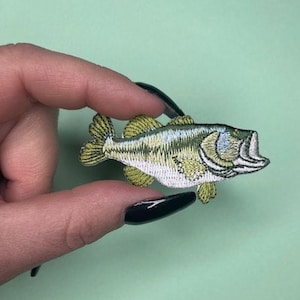 Bass Fish Patch - Iron on - Fishing - Fisherman Appliqué