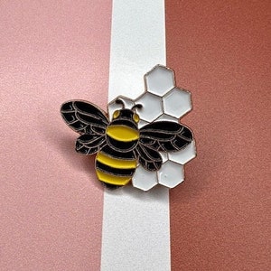 Honey Bee with Honey Comb Pin