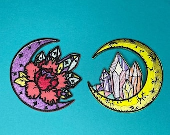 Crystal Moon Patch - 2er-Set - Aufbügeln/Aufnähen - Applikation