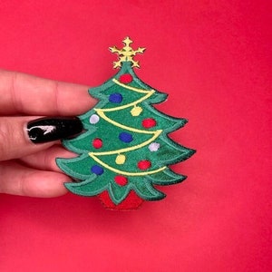 Christmas Tree Patch - Holiday Applique - Iron on - Sew on