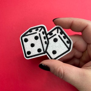 Pair of Dice Patch - Lucky 7 - Iron on - Applique