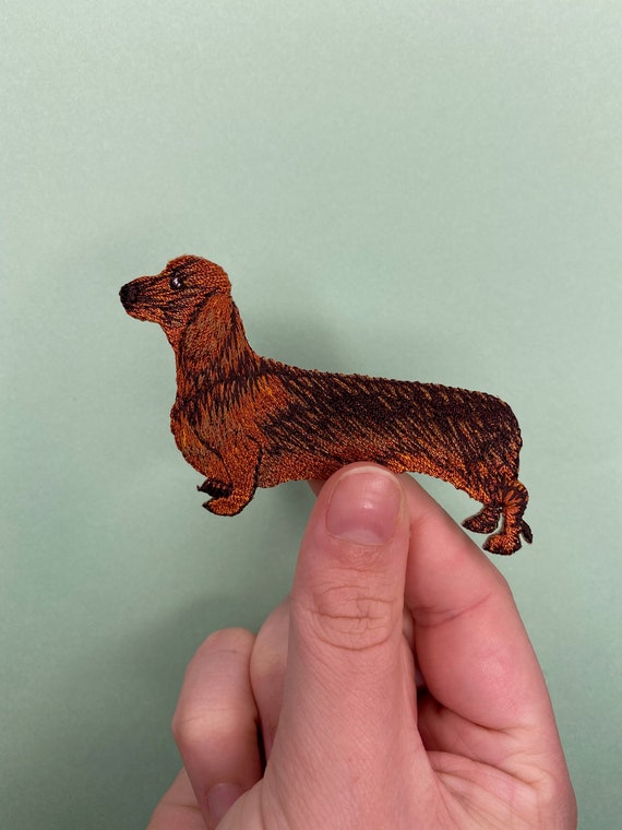 Embroidered Dachshund Weenie Puppy Dog Breed Patch Applique Iron On Sew On USA 