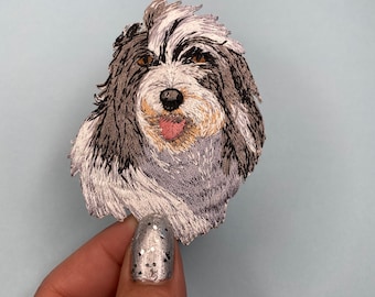 Parche para perros habaneros//Plancha encendida//Coser sobre