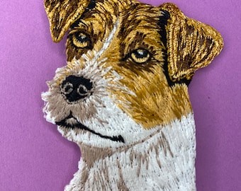 Jack Russell Puppy Patch - Iron on - Applique