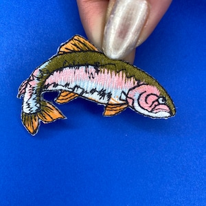 Rainbow Trout Fish Patch - Iron on - Sew on