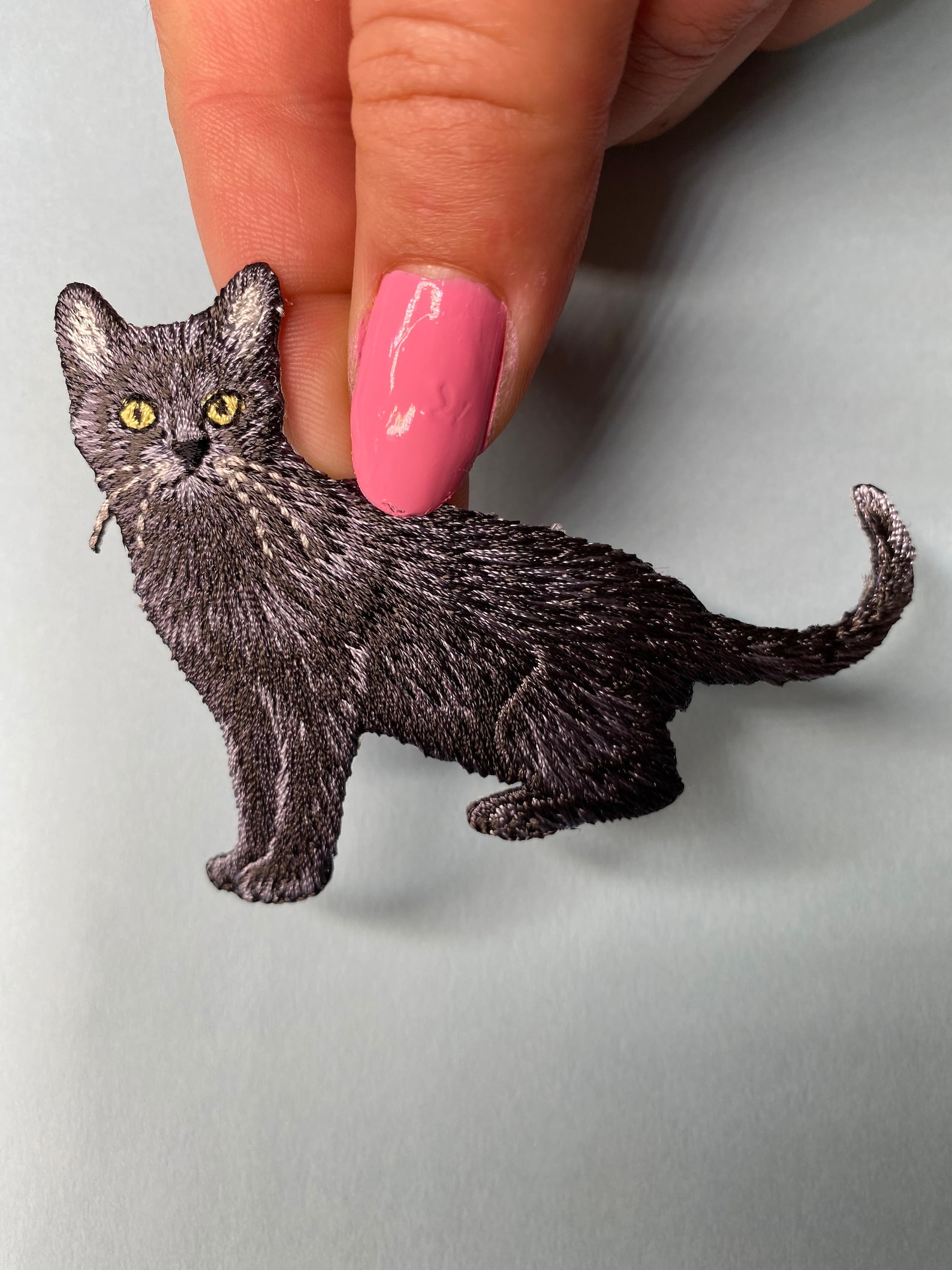 Black Cat Patch Kitten Iron on Applique Etsy