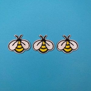 Honey Bee Patch - Set of 3 - Iron on - Applique - Bumble Bee