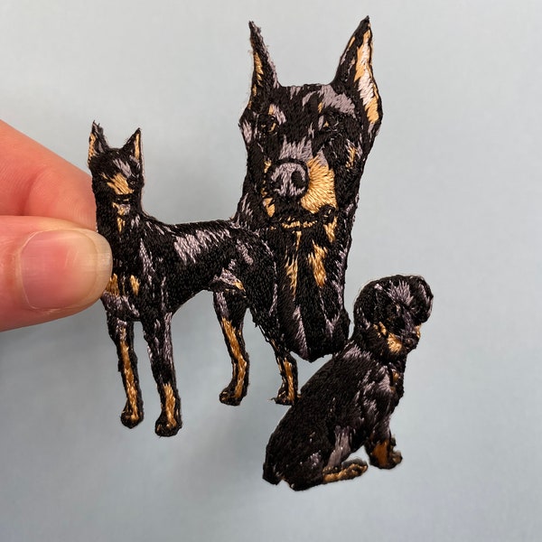 Doberman Dog Breed Patch/Iron on Applique/Sew on