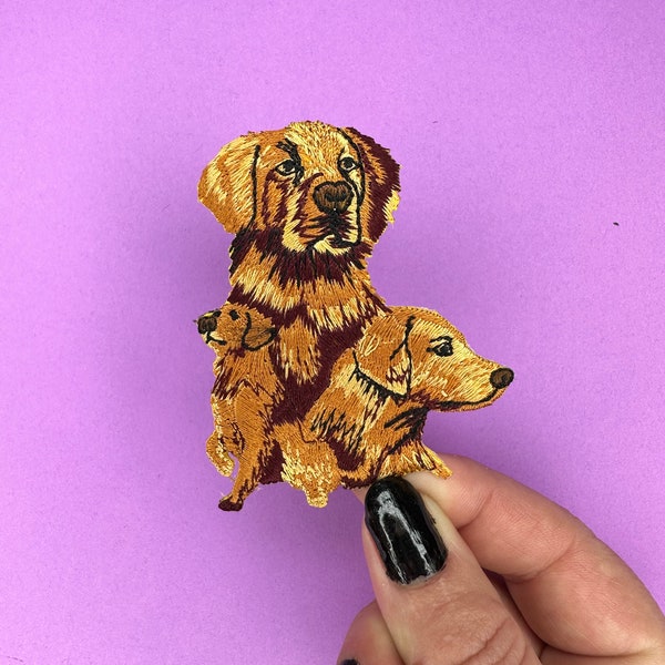 Golden Retriever Dog Patch - Realistic - Iron on - Applique