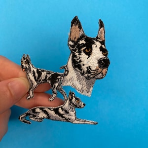 Great Dane dog patch//Iron on//Sew on