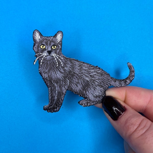 Black Cat Patch - Kitten - Iron on - Applique