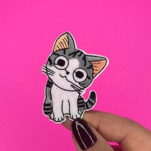 Gray Kitten Patch - Anime - Cartoon - Chi - Applique - Badge - Strijkijzer