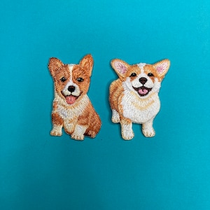 Corgi Dog Patch (set of 2) - Iron on - Applique - Pembroke Welsh Corgi