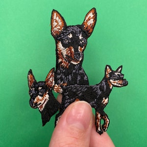 Miniatur Pincher Dog Patch – Aufbügeln – Aufnähen – Applikation