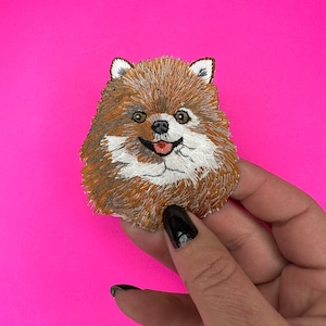 Pomeranian Dog Patch - Realistic - Iron on - Applique
