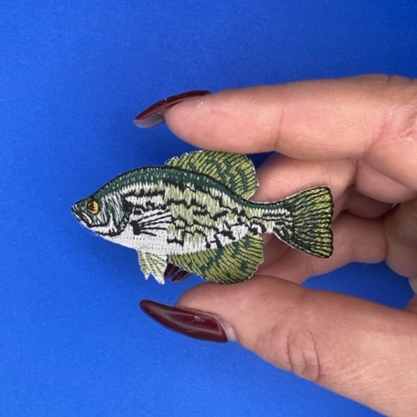 Crappie Fish Patch - Iron on - Sew on - Fishing Applique