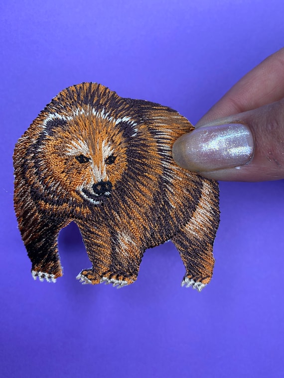 Brown Bear Patch - Realistic - California Bear - Iron on - Applique