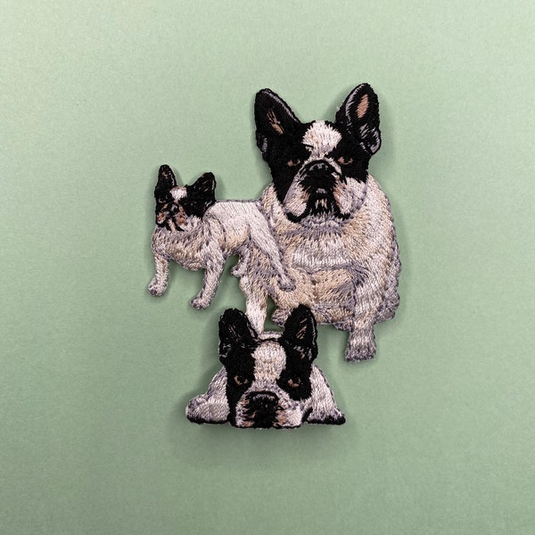 French Bulldog Patch - Iron on - Applique - Frenchie