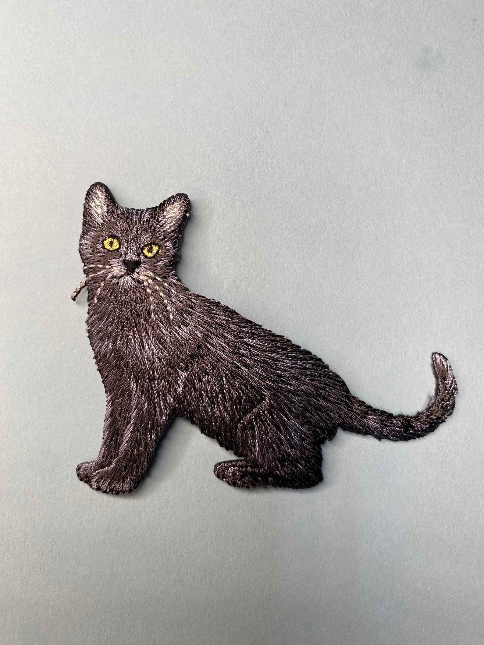 Black Cat Patch Kitten Iron on Applique Etsy