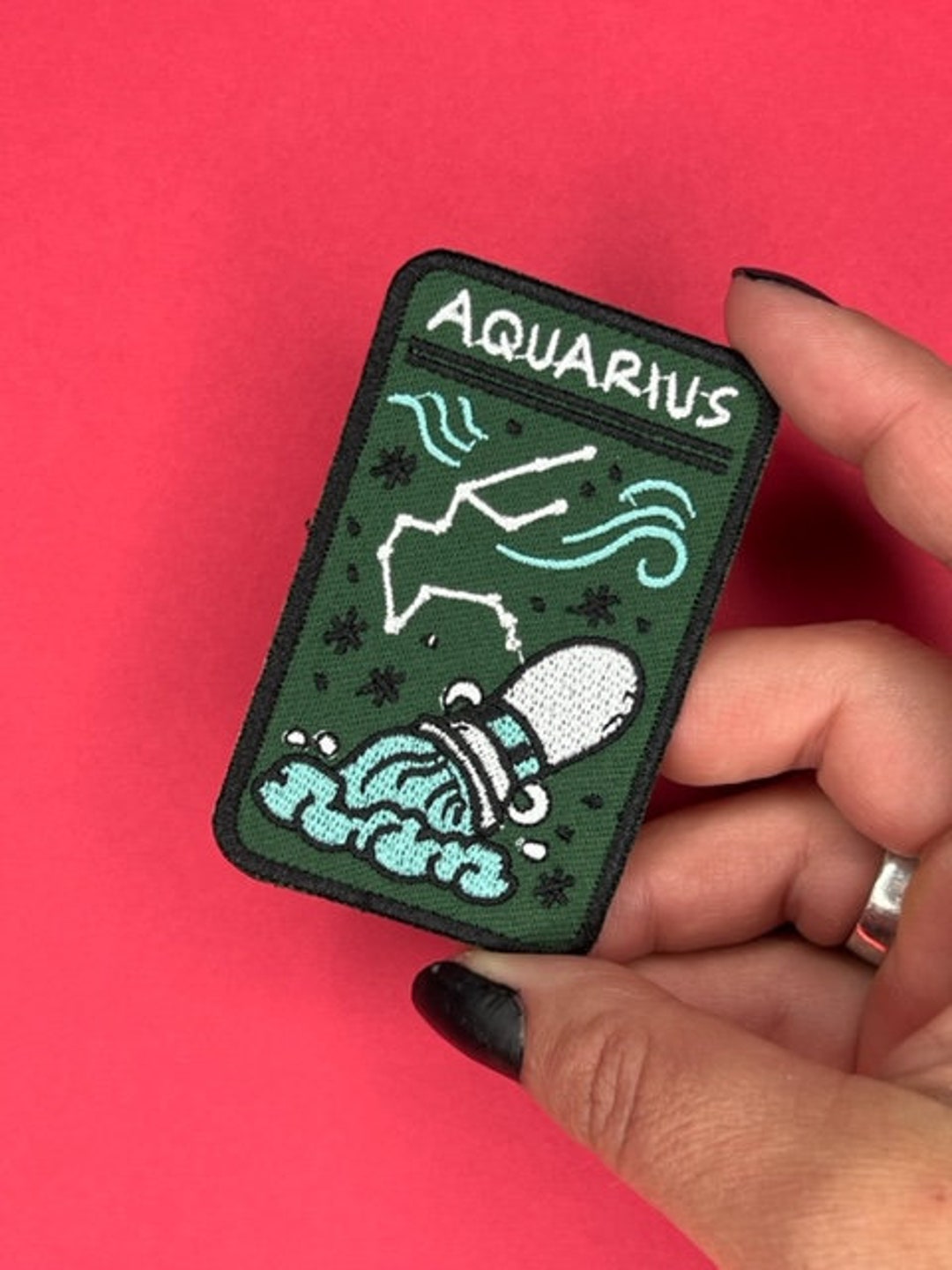 Aquarius Zodiac Sign Patch Iron on Applique - Etsy