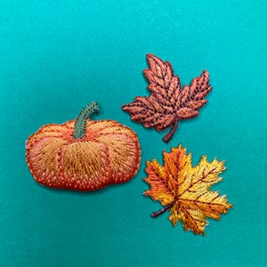 Fall Leaves and Pumpkin Patch Set/Iron on/Applique/Set of Three