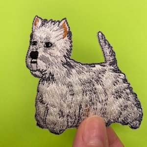 Westie Hunderasse Aufnäher/West Highland Terrier/Applikation zum Aufbügeln