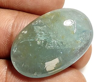 AQUAMARINE GEMSTONE Oval Shape 56 Ct Natural Aquamarine Gemstone Smooth Cabochon Perfect Pendant Size Loose Gemstone Aquamarine 38x25x8MM