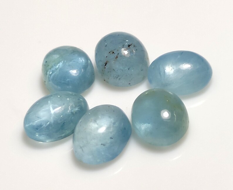 18.15 Carat Loose Stone Aquamarine Cabochon Jewelry Making Gemstone Oval Shape Aquamarine Cabochon Gemstone 10x8x5 MM Sku/_A936