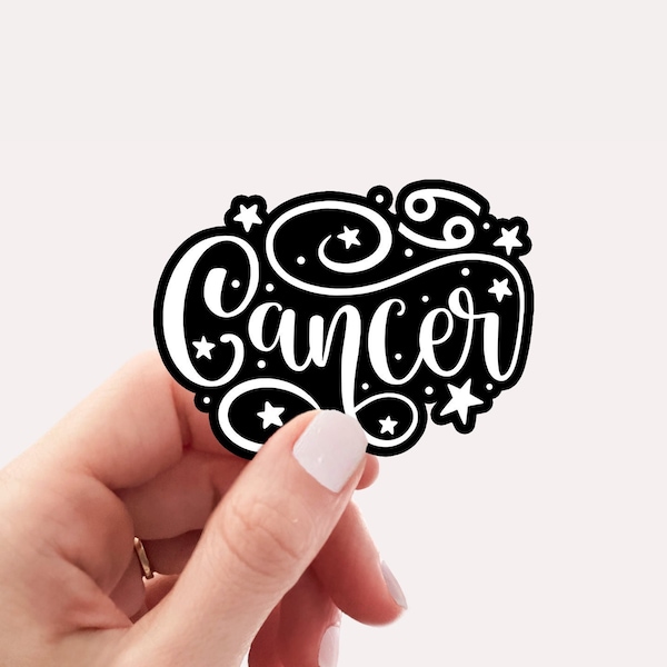 Cancer sticker, zodiac stickers, waterproof vinyl stickers, laptop stickers, astrology stickers, water bottle stickers, witch sticker