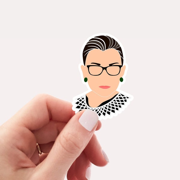 RBG sticker, Ruth Bader Ginsburg, waterproof vinyl sticker, laptop sticker, water bottle sticker