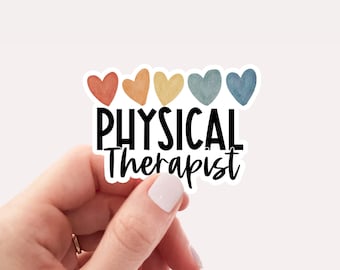 Physical therapist sticker, PT, waterproof vinyl laptop sticker, water bottle sticker