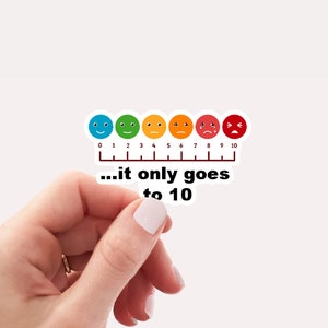 Pain scale it only goes to 10 sticker, sarcastic nursing sticker, waterproof vinyl sticker, laptop decal