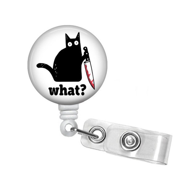 Cat Badge Reel, Funny Badge Reel, Cat Badge Holder, What Cat, Retractable  Badge Holder 