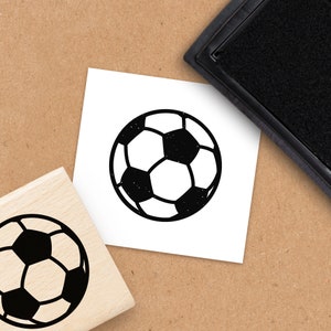 Stempel Fußball groß für Jungen - Holzstempel für Fußballfans - Basteln für Kindern