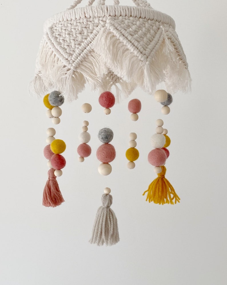 Macrame Baby Mobile / Boho Nursery / Crib Mobile / Nursery Etsy España