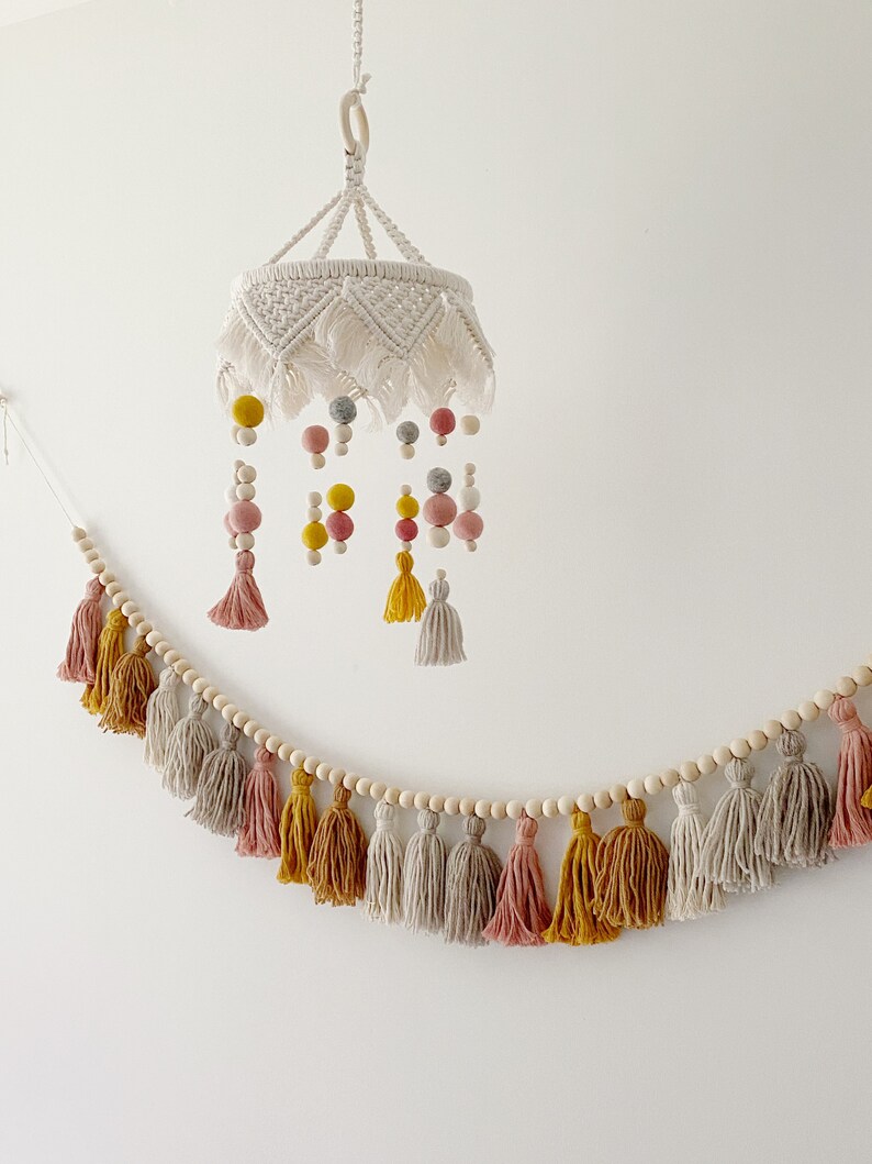 Macrame Baby Mobile / Boho Nursery / Crib Mobile / Nursery Etsy España