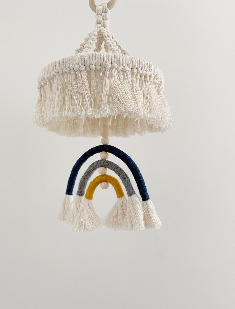 Macrame Baby Mobile Boho Nursery Crib Mobile Nursery Etsy