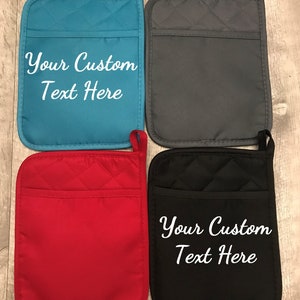 Personalized Hot Pads, Custom Hot Pads, Personalized Pot Holder, Custom Pot Holder, Gift for Bride, Pot Holder, hotpad, Kitchen, oven mitt