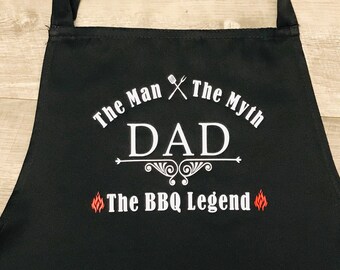 Personalized Apron, Custom Apron, Mens, Adjustable Neck, Pockets, Gift, gift for him, funny apron, grilling, BBQ, Birthday, Men's aprons,dad