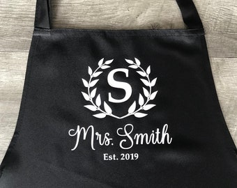 Tablier personnalisé, tablier personnalisé, cou réglable, poches, cadeau, cadeau pour elle, femmes, douche nuptiale, mignon, gentil, personnalisé, personnalisé,
