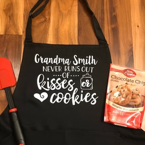 Personalized Apron, Custom Apron, Adjustable Neck, Pockets, Gift from grandkids, Grandma, Birthday, custom, personalized, Mother&#39;s Day, nana