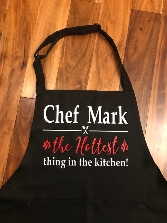 Personalized Apron, Custom Apron, Mens, Adjustable Neck, Pockets, Gift, gift for him, funny apron, grilling, BBQ, Birthday, Men's aprons,dad