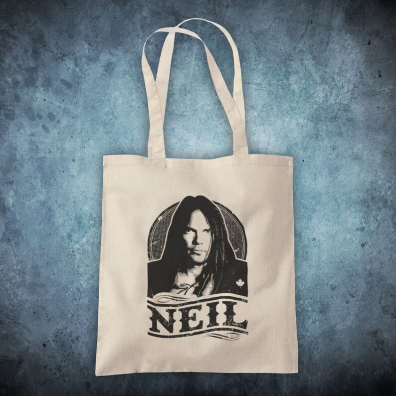 Neil Tribute Canadian Folk Rocker Legend Guitarist Unofficial Cotton Tote Bag Shopper