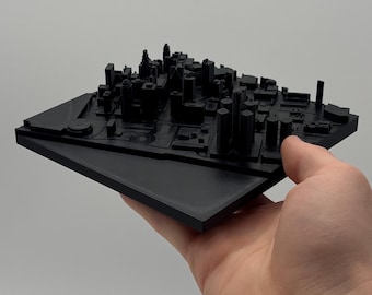 Detroit Skyline 3D Model — Cityscape Display and Michigan Architecture Wall Art