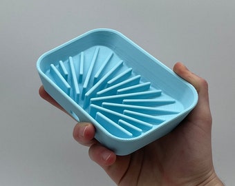 Minimalist Soap Dish — 3D Printed Draining Sponge and Bathroom Holder