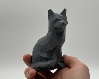 Low Poly Fox — 3D Printed Geometric Wildlife Sculpture and Modern Decor