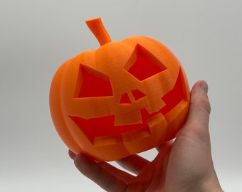 3D Printed Jack-O'-Lantern — Festive Halloween Decoration and Spooky Desk Decor