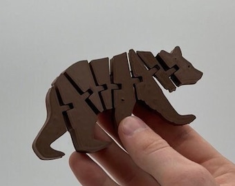 Oso articulado flexible: juguete antiestrés impreso en 3D y figura de escritorio