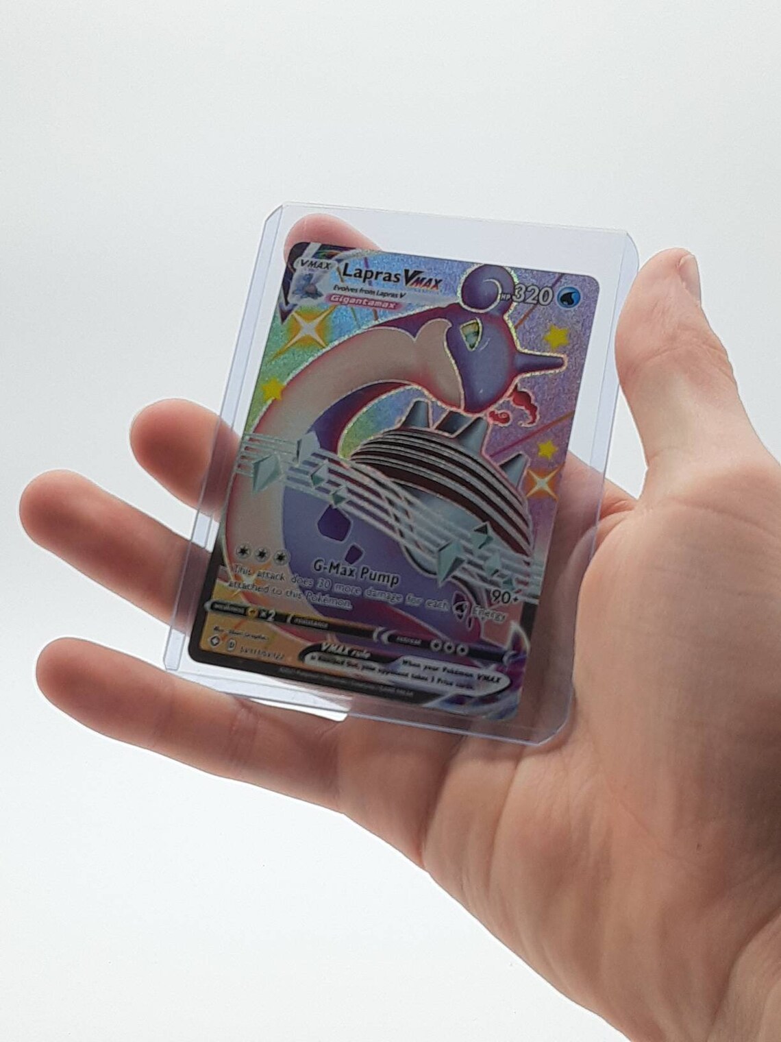 Lapras Full Art Shiny VMax Pok mon Card Real Pok mon Cards Etsy